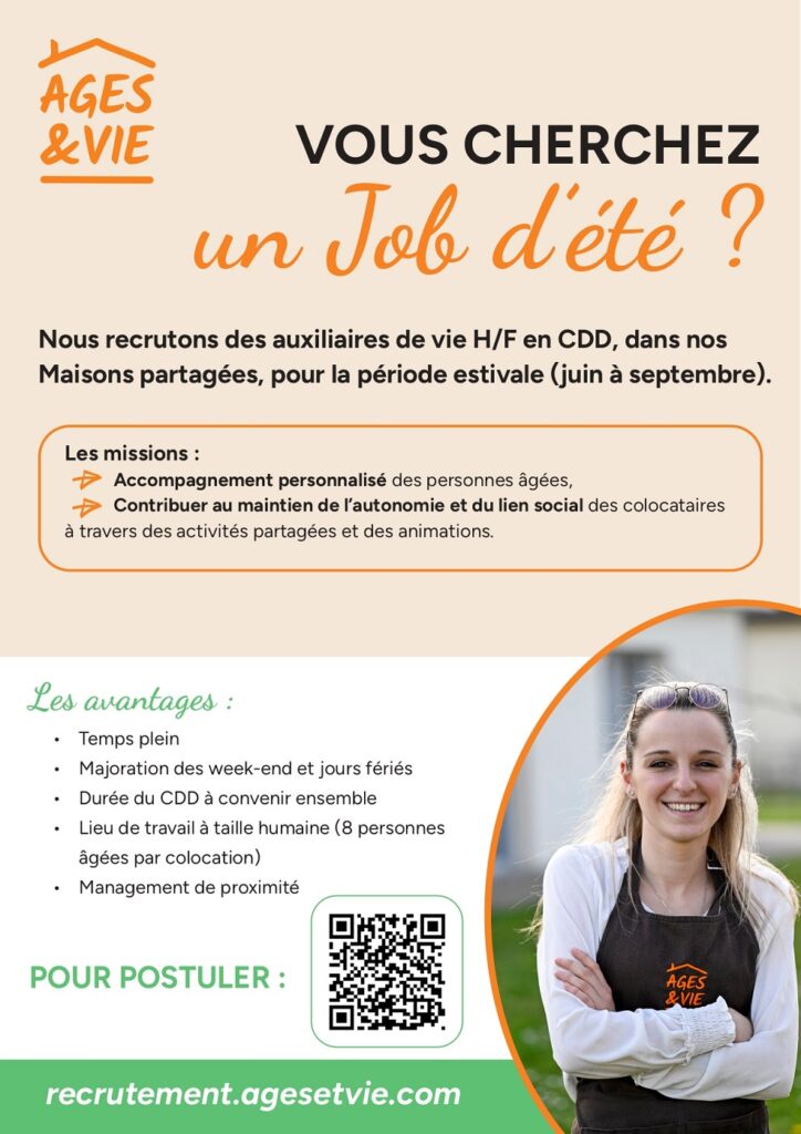 Affiche article job d'été Ages et Vie