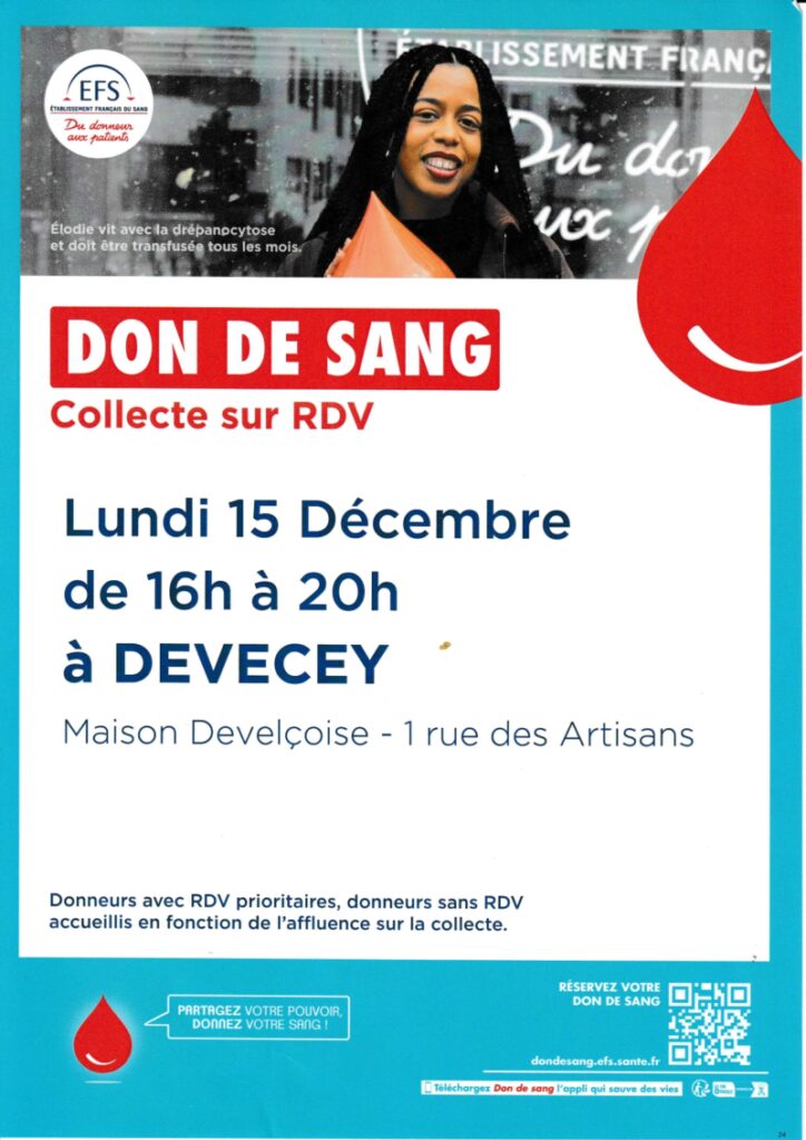 Affiche Don du Sang décembre 2025