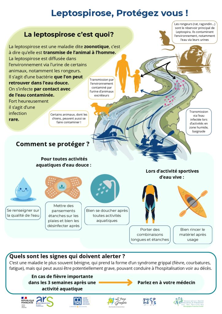Précautions contre la leptospirose Affiche