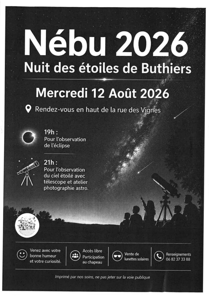 Nuit des étoiles - Buthiers 2026