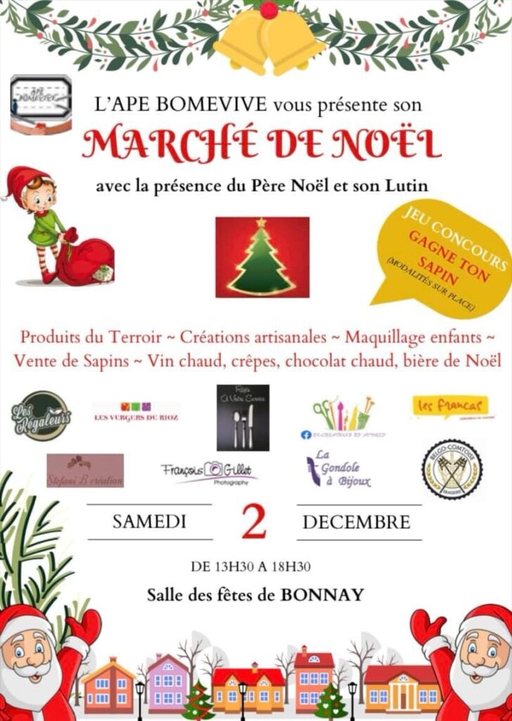 Affiche marché de Noël APE Bomevive
