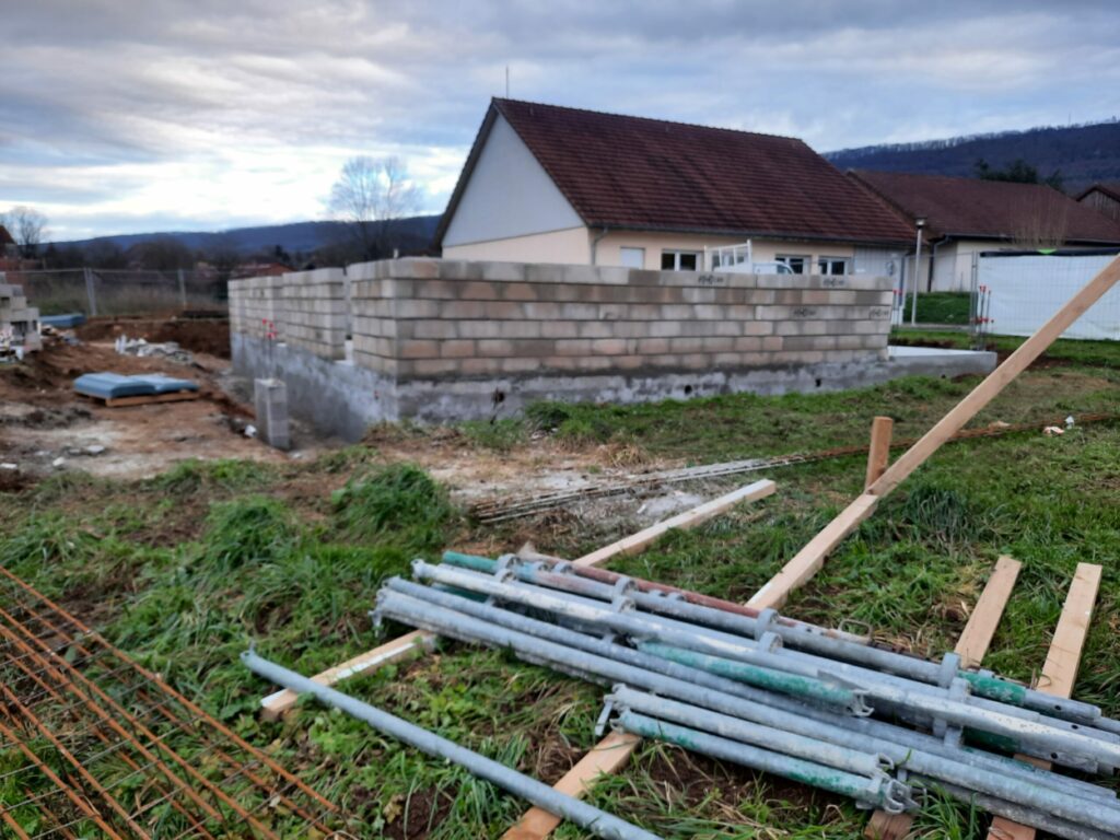 nouvelle mairie - montage des murs